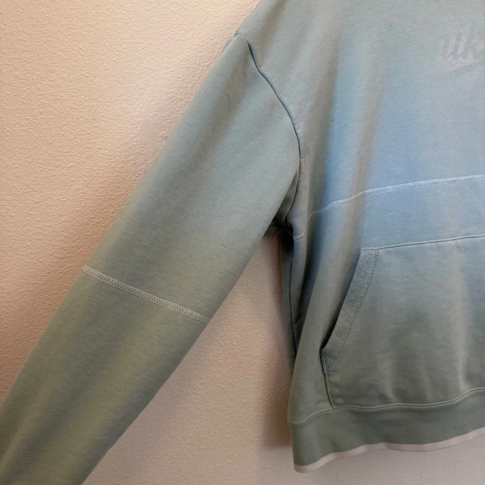 Nike Womens Sportswear Essential Sage Green Hoodie Tonal Logo Large CZ1471-344